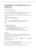 Samenvatting Scheikunde, H8 ruimtelijke bouw van moleculen, VWO5, NOVA