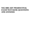 NSG 6005 PHARM WEEKS 1-3 QUIZ  | NSG 6005 ADV PHARM FINAL EXAM TEST BANK QUESTIONS AND ANSWERS