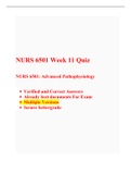 NURS 6501N/NURS 6501 Week 11 Quiz -(Latest 5 Versions), Advanced Pathophysiology