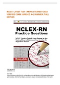NCLEX  LATEST TEST TAKING STRATEGY 2022 VERIFIED EXAM (GRADED A+) SUMMER /FALL EDITION