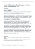 HIST-410N Week 6 Discussion: Epic Changes in Africa Asia and the Middle East (Option 1: Middle East) | GRADED A