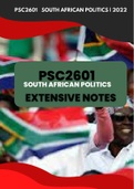 PSC2601 South African Politics | Great notes - Covers the entire module