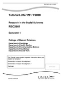 RSC2601 Research in Social Sciences (2020 - Semester 1 - Assignment 2)