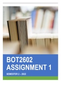 BOT2602 Assignment 1 Semester 2 2022