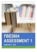 FBE2604 Assignment 1 Semester 1 2022
