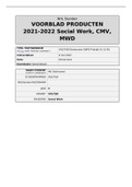 Praktijkdossier Social Work 2021/2022 Leeruitkomst 1: Bevorderen van het sociaal functioneren Leerjaar 4