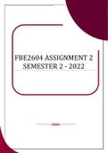 FBE2604 ASSIGNMENTS 1 & 2 SEMESTER 2 OF 2022