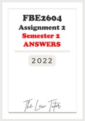 FBE2604 Assignment 2 (SOLUTIONS) For Semester 2 (2022) 