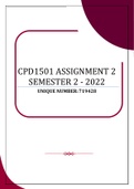CPD1501 ASSIGNMENT 2 SEMESTER 2 - 2022 (719428)