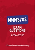 MNM3703 - Exam Questions PACK (2016-2021)