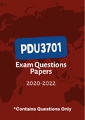 PDU3701 - Exam Questions PACK (2020-2022)
