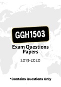 GGH1503 - Exam Revision Questions (2013-2020) 