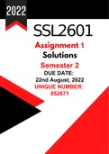 SSL2601 Assignment 1 (Solutions) For Sem 2 (2022) Code: 852757. Due 22 August, 2022. 