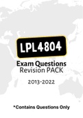 LPL4804 - Exam Revision Questions (2013-2022)
