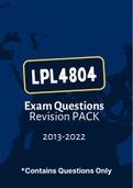 LPL4804 - Exam Revision Questions (2013-2022)