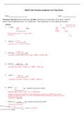 MATH 101 Practice problems for Final Exam