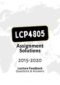 LCP4805 - Assignment Feedback - Q&A (2014-2020)