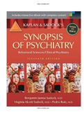 Kaplan and Sadock’s Synopsis of Psychiatry 11th Edition Sadock Test Bank