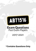 ABT1516 - Exam Questions PACK (2017-2021)
