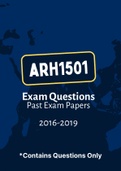 ARH1501 - Exam Questions PACK (2016-2019)