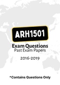 ARH1501 - Exam Questions PACK (2016-2019)