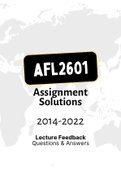 AFL2601 - Combined Tut201 feedback (2014-2022)