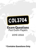COL3704 - Exam Questions PACK (2016-2022)