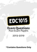 EDC1015 (NOtes, ExamPACK and QuestionPACK)