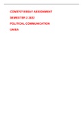 COM3707 Essay Assignment (Assessment 4) Semester 2 2022 Political Communication