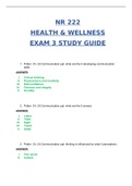 NR 222 HEALTH & WELLNESS EXAM 3 STUDY GUIDE