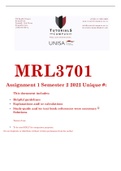 MRL3701  Assignment 1 Semester 2 2022