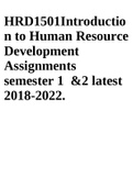 HRD1501-Introduction To Human Resource Development Assignments semester 1 &2 latest 2018-2022.