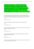 Global Business - FVC1 (All of the Practice Quizzes in MindTap), FVC1 Global Business V2 Pre-Assessment, WGU Global Business FVC1 V2 and D080 Module 1-4 with COMPLETE SOLUTION