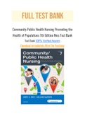 Community Public Health Nursing Promoting the Health of Populations 7th Edition Nies Test Bank