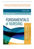 Test Bank for Fundamentals of Nursing 11th Edition Potter Perry Chapter 1-50 Complete Guide Newest Version 2022