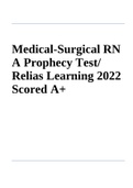Medical-Surgical RN A Prophecy Relias Learning 2022 Scored A+