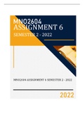 MNO2604 ASSIGNMENT 6 SEMESTER 2 - 2022 (100%) all you need
