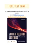 TEST BANK INTRODUCTION TO HEALTH RESEARCH METHODS 3RD JACOBSEN