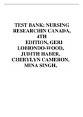 TEST BANK: NURSING RESEARCHIN CANADA, 4TH EDITION, GERI LOBIONDO-WOOD, JUDITH HABER, CHERYLYN CAMERON, MINA SINGH,