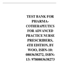 TEST BANK FOR PHARMACOTHERAPEUTICS FOR ADVANCED PRACTICE NURSE PRESCRIBERS, 4TH EDITION, BY WOO
