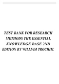 TEST BANK FOR RESEARCH METHODS THE ESSENTIAL KNOWLEDGE BASE 2ND EDITION BY WILLIAM TROCHIM