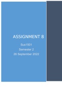 Assignment 8 Sus1501 Semester 2 2022