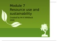Resource use and Sustainability
