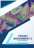 FIN2603 Assignment 2 Second Semester 2022