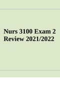 Nurs 3100 Exam 2 Review 2021/2022