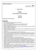 Exam (elaborations) AUI2601 - Internal Auditing: Theory And Principles (AUI2601) 