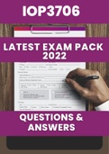 IOP3706 Latest Exam Pack (Old papers including May 2022) (Covers everything)