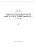 HESI PN PHARMACOLOGY EXAM PACK-BEST FOR 2022 EXAMREVIEW2 VERSIONS
