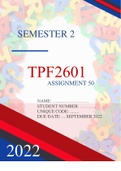 TPF2601 Assignment 50 Semester 2 2022