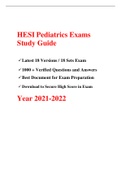 HESI Pediatrics Exams Study Guide - 18 Latest Versions 2021-2022 